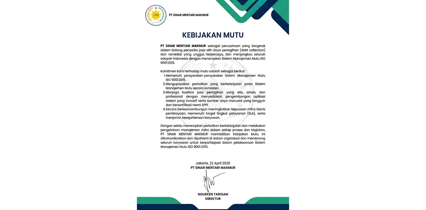 Kebijakan Mutu Perusahaan